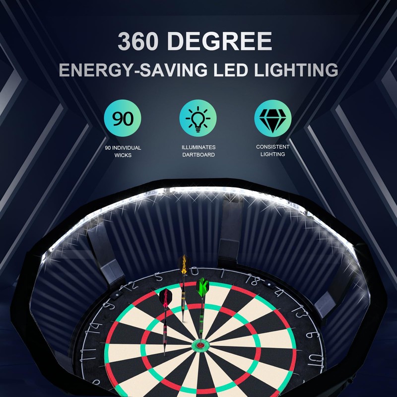 Dartboard Light - Bright 360 Degree LED Illumination - Dartboard