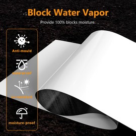 Crawl Space Vapor Barrier, 16 Mil Vapor Barriers, 10' x 50', Drop Cloth Vapor Barrier Covering for Crawl Space Encapsulation, Heavy Duty Polyethylene Plastic Sheeting, Black and White Panda Film