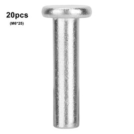 Hyuduo 20Pcs Gb867 M6 Flat Head Solid Aluminum Rivets Fasteners(M6*25),Rivet