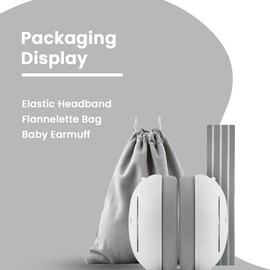 HomeKinder - Baby Hearing Protection | Noise Canceling Ear muffs for Babies up to 18 months with Elastic Headband | Newborn Travel Essentials | Headphones for Peaceful Sleep