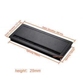 Faderr Desk Table Grommet, Rectangular Cable Desk Grommet, Computer Desk Grommet Aluminium Computer Grommet, Cable Tidy Outlet Furniture Desk Grommet With Brush