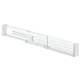 iDesign Dividers, Deep Adjustable Organiser System Made of Durable Plastic, Set of 2 Drawer Inserts for Wardrobe, Clear