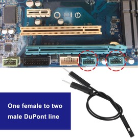 ECSiNG 20Pcs Du-pont Wire 2.54mm Pitch Ribbon Cable Single Female to Dual Male Jumper for PC Motherboard Power Light-Emitting Diode Computer Case Switch Power Reset Buttons