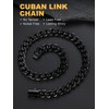 Black Stainless Steel Cuban Link Chain for Men 12mm 18Inch