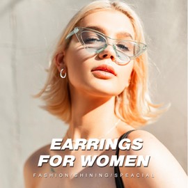 NUJIFFY Earrings for Women, 925 Sterling Silver Stud Hoop Earrings Trendy, Fashion Graduation Birthday Gifts Jewelry