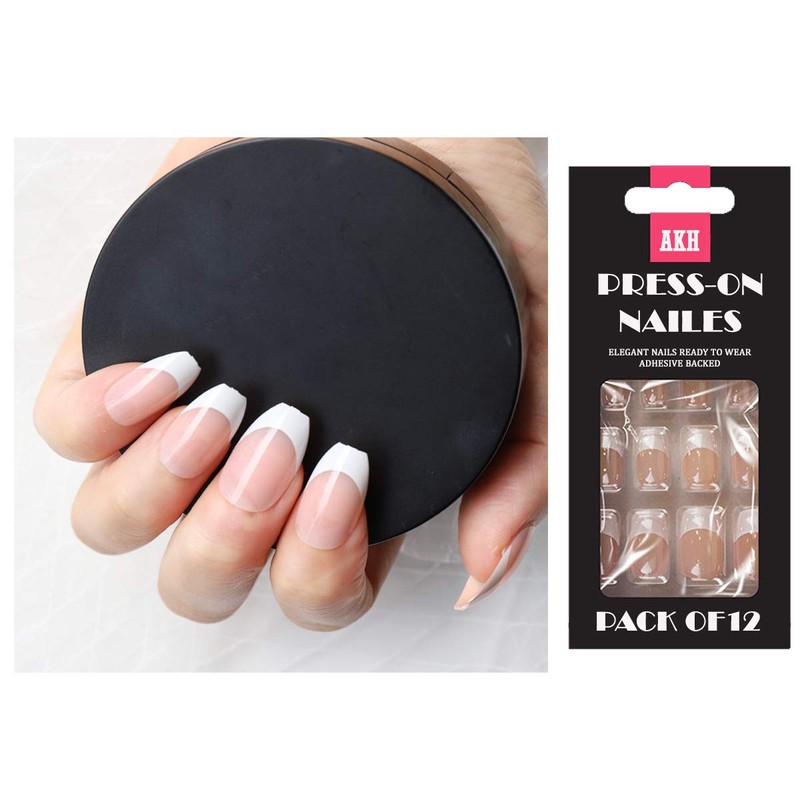 AKH® 12pcs 6 Different Sizes Pre Painted False Nails for