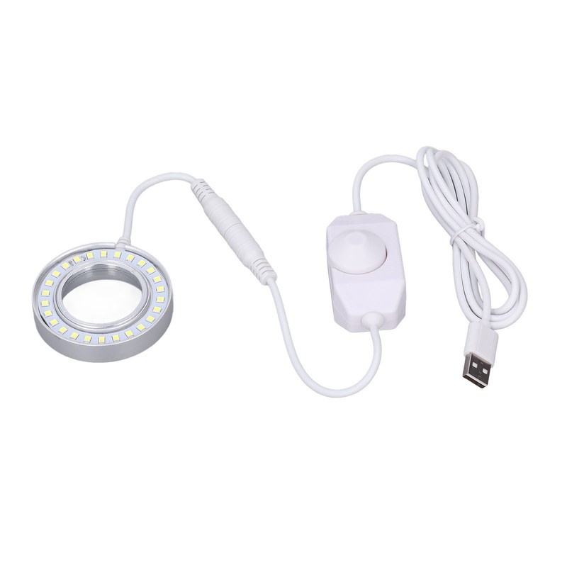Microscope Lighting Lamp Spiral Buckle Adjustable Brightness LED Ring Light