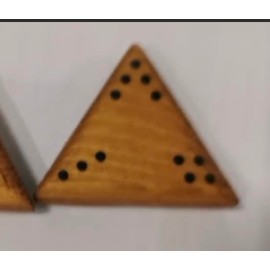 Triominos - Strategy and Puzzle Board Game, Wooden Triangular Tiles, Set 56 Pieces with Dots, Tabletop Family Game