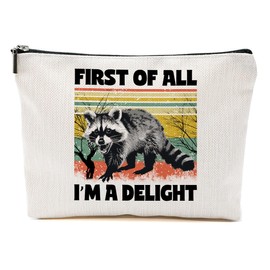 Sarcastic Raccoon Makeup Bag Funny Gifts Humor Cosmetic Bag Raccoon Gifts for Women Friend Sisters Daughter Zipper Pouchs Toiletry Bags for Camping Picnic Thanksgiving Christmas Friendship Gifts