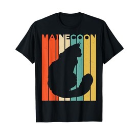 Retro Vintage Maine Coon Cat Silhouette Maine Coon Lover T-Shirt for Men Women