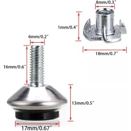 OwnMy Swivel Adjustable Furniture Leveling Feet 12 Pack Non Slip Pads For Stability