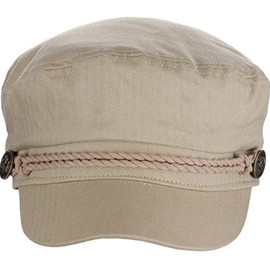 Epoch Men's Summer Cotton Greek Fisherman Sailor Fiddler Driver Hat Flat Cap (A Stone)