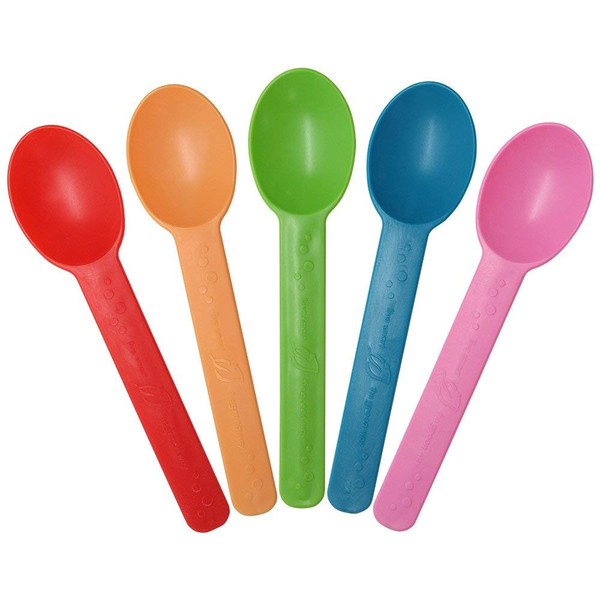 Bio Based Reusable Spoons, 20 pack, 5 Colors, great with