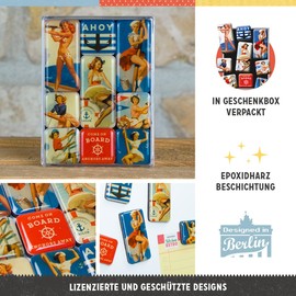 Nostalgic-Art Retro Kühlschrank-Magnete, 9 Stück, Pin Up – Ahoy – Geschenk-Idee für Nostalgie-Fans, Magnetset für Magnettafel, Vintage Design