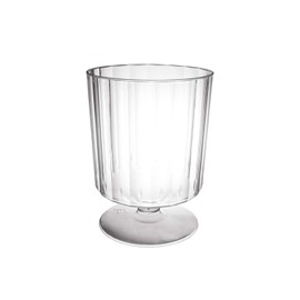 Party Essentials Elegance and Deluxe Plastic Wine Stem Glass, 8-Ounce Capacity, Clear (Case of 240)