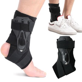 CJBIN Ankle Brace Sport, Ankle Bandage Ankle with PE Board, Adjustable Foot Brace Ankle for Ankle Sprain, Arthritis, Stretching and Supports the Ankle (L)
