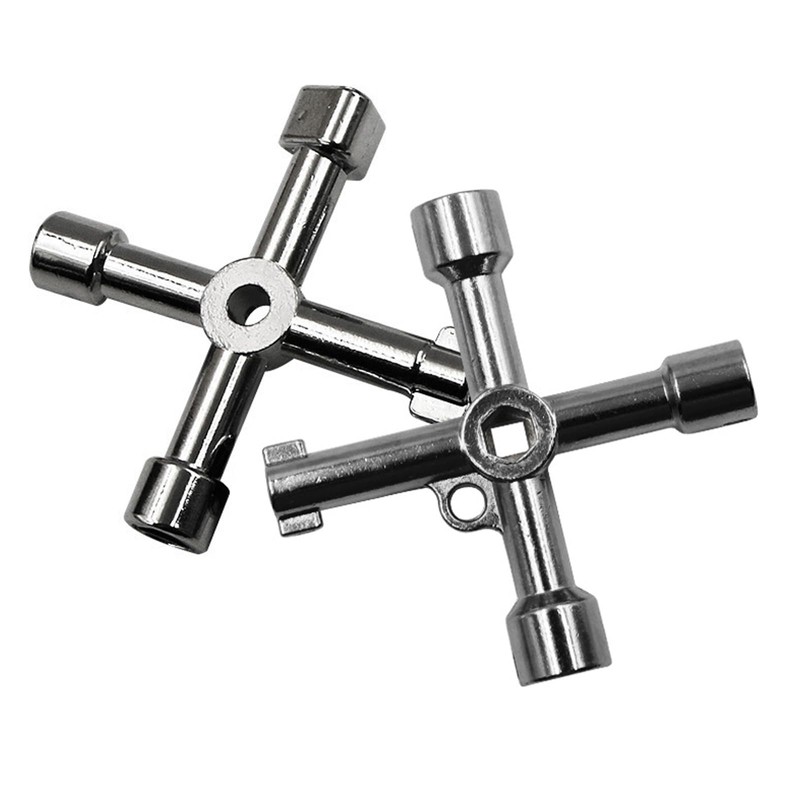 Meter Box Key Gas Key, 2-Piece 4-Way Multi-Functional Utilities Key