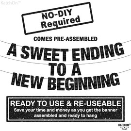 KatchOn, A Sweet Ending to a New Beginning Banner - 10 Feet No DIY | Black New Year Banner for Happy New Year Decorations 2025 | NYE Banner, New Years Banner 2025 | New Years Eve Party Supplies 2025