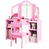 Costzon Kids 2-in-1 Princess Makeup Desk & Chair with Detachable