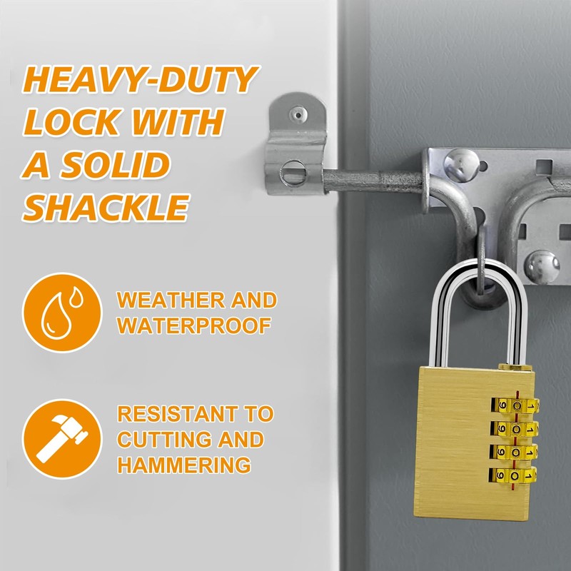 weiclianhp Padlock with Combination Code, Combination Lock Made of Brass,