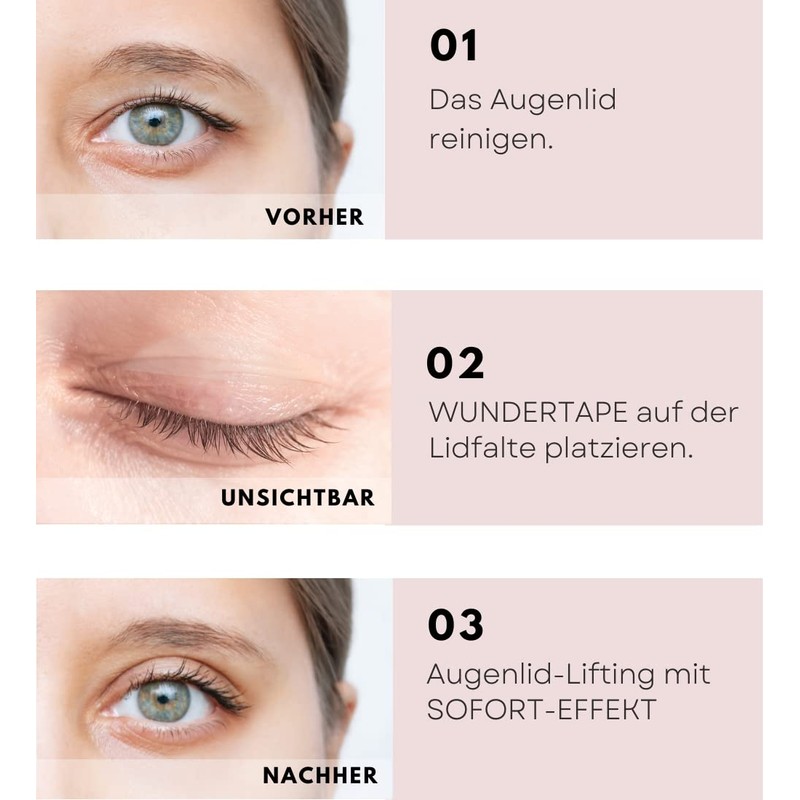WUNDERTAPE Slip-On Lid Tape Strips for Eyelid Lifting without Surgery
