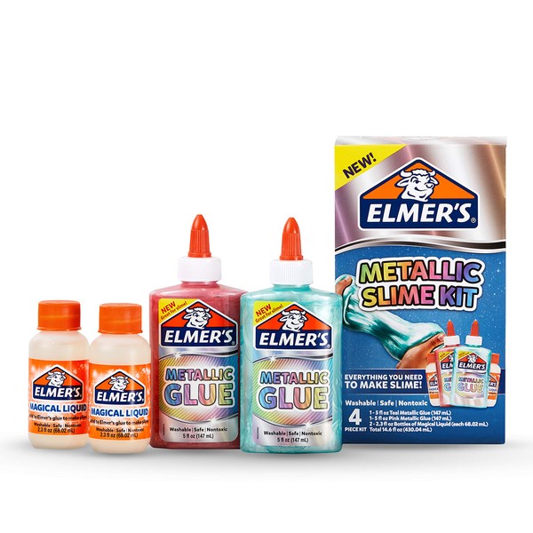 Elmer’s Slime Kit | Slime Supplies Include Elmer’S Metallic Glue, Elmer’S Magical Liquid Slime Activator, 4 Piece Kit