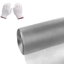 YLJNGUS 20 Mesh 304 Stainless Steel Mesh Screen - 15.7"x78.7"(40cmx200cm) Fine Wire Mesh with Protective Glove Window Screen Roll 1mm Hole Filter Mesh Woven Wire for Vent, Home, Prevent Mouse Mice