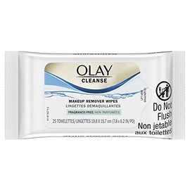 Olay Makeup Remover Wet Cloths, Fragrance Free, 25 Count (Packaging May Vary)