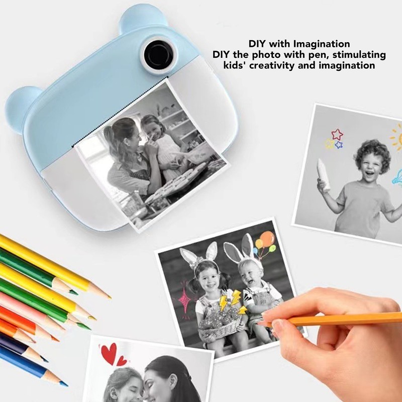 Instant Camera 2.4in IPS Screen Dual 24MP Camera USB Charge