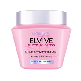 L'Oréal Paris Elvive Glycolic Gloss Shine Activating Hair Mask, With 13% Gloss Complex, Provides Intense Shine in One Use, For Dull, Lifeless Hair, 300ml