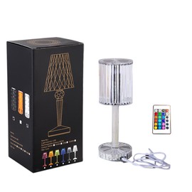 Touch Control Crystal Table Lamp Rechargeable 16 Color Changing RGB Bedside Nightstand Lamp Decorative Desk Lamp for Bedroom Living Room