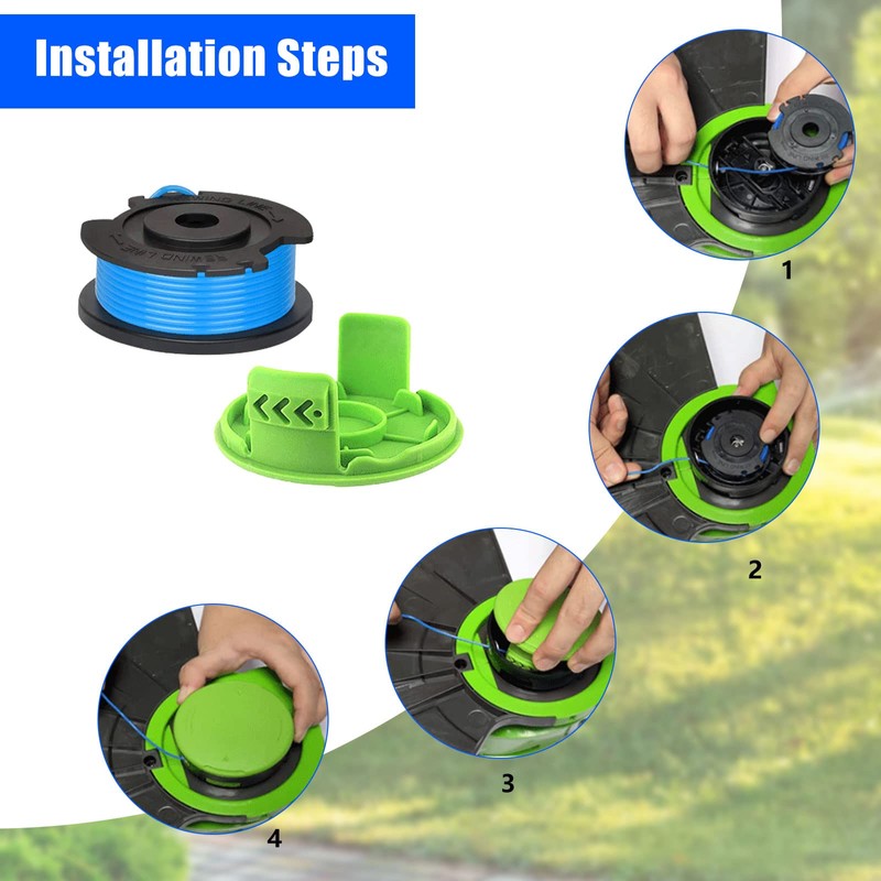 CDIYTOOL Greenworks G24LT Trimmer Spool Lines, 4.9m long 1.65mm dia