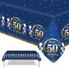 GROVBLE Pack of 2 Tablecloths for 50th Birthday, Blue Gold