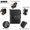 GOIACII Men's Leather Wallet RFID Protection Multifunctional Buckle Zippers Wallet