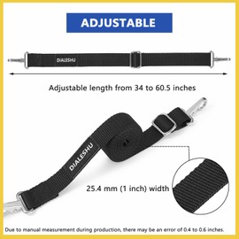 DIALESHU 2PCS Adjustable Bimini Top Straps, Pontoon Canopy Replacement Sturdy Nylon Straps with Heavy Duty Double Snap Hook, 34-60.5 Inches, Bimini Top Hardware