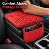 Universal Leather Car Armrest Storage Bag with Center Console Riser