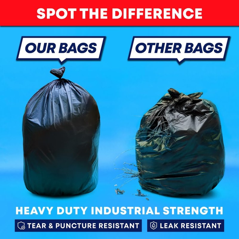 30-33 Gallon Trash Bags Heavy Duty | 250 Bags Mega-ValuePack