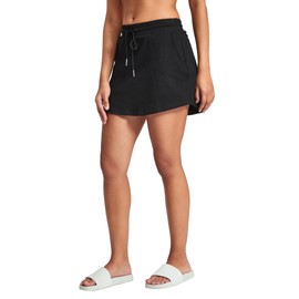 MEIVSO Women's Cotton Tennis Skort Athletic Golf Skirts Casual Skort Black L