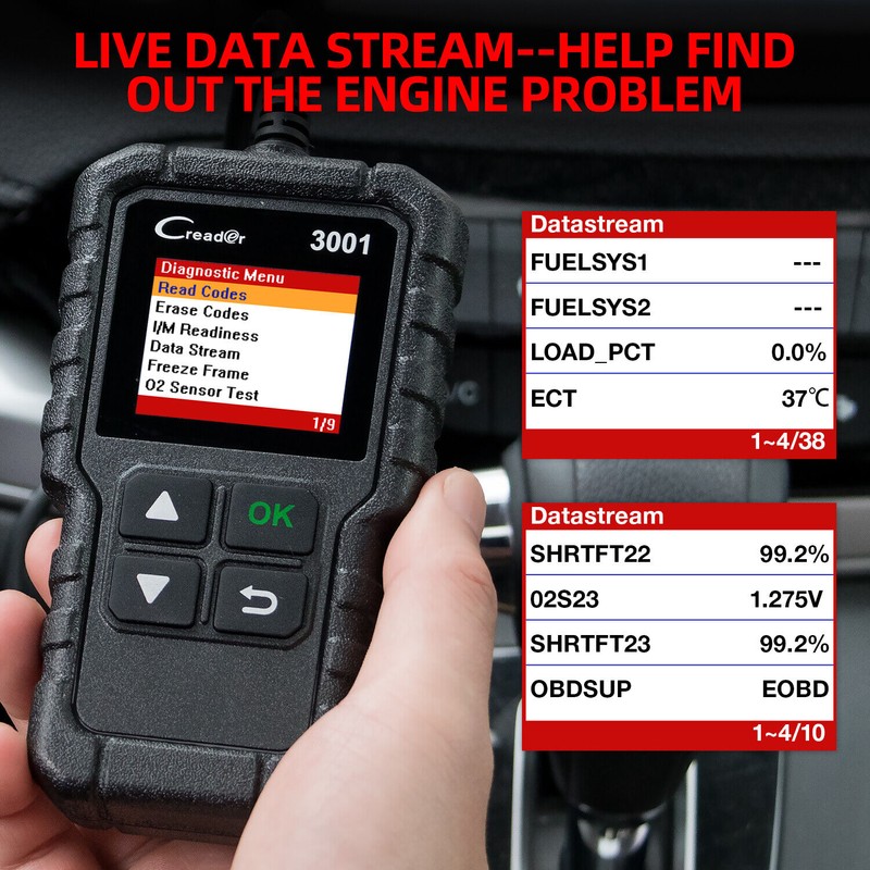 LAUNCH CR3001 OBD2 Scanner Full OBD2 Functions Code Reader Auto