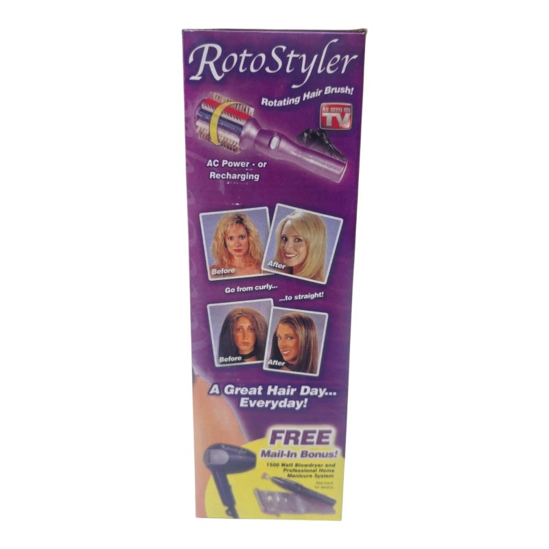 Rotostyler Rotating Styling Hair Brush 3X Action Straightener WORKS with