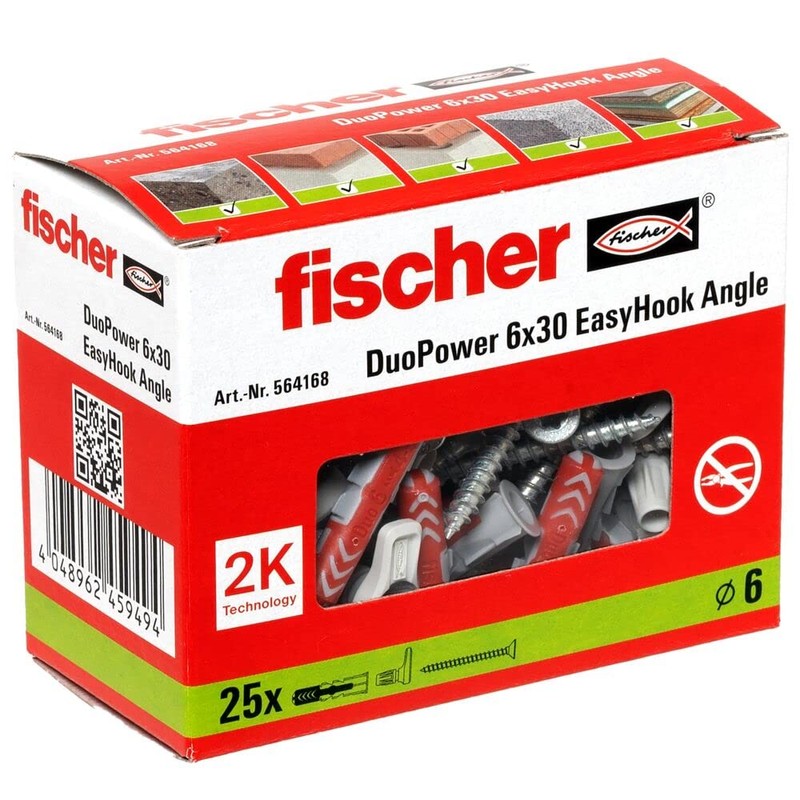fischer 564168 Angle, Set of 25 Angle Hook Screws and