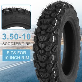 WEIYINGSI 3.50-10 Scooter Tire, 3.50-10 Off-Road Tubeless Tire for Front/Rear Replacement Scooters and Mopeds Tires with 10 Inches Rims - 1 PACK