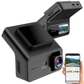 Lescars Autokameras Dashcam: 4K-UHD-Dashcam, GPS, 1,47"-IPS-Display, G-Sensor, Rückfahrkamera, App (mit Displays, Fahrzeug, Zigarettenanzünder)