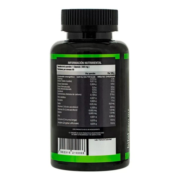 Vitamina C Bitol 90 Cápsulas Sabor Sin Sabor