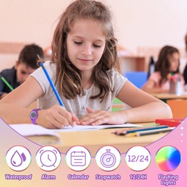 Dodosky Watches for Girls Age 5-12, Girls Watch - Watches for Kids Gifts for Girls Age 6 7 8 9 10 11 Birthday Gifts for 4-13 Year Old Girls Outdoor Toys for Girls Xmas Gifts Stocking Stuffers - Dark Purple