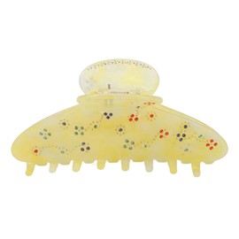 Retro Rhinestones Hair Claw Clip Women Girls Yellow Fashionable Strong Hold Jaw Clip for Thin Thick Curly Hair