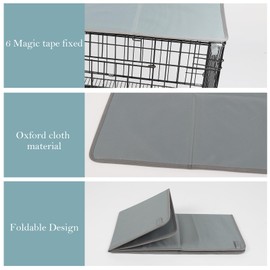 Pethiy Dog Crate Topper Oxford Cloth for 30 Inch Cages Collapsible Pet Crate Table Topper with 6 Magic Tape Fixed,Fits Most 24-48 inch Dog Crates (Dog Crate Not Include)