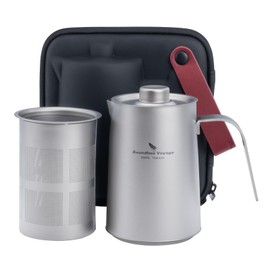 Boundless Voyage Ti3116D Titanium Teapot with Tea Infuser 13.8 fl oz (380 ml) Tea Coffee Pot, Chinese Tea Ceremony, Lightweight, Unbreakable, Stylish, Tea Set, Compact, Travel Tea Set, Portable Tea