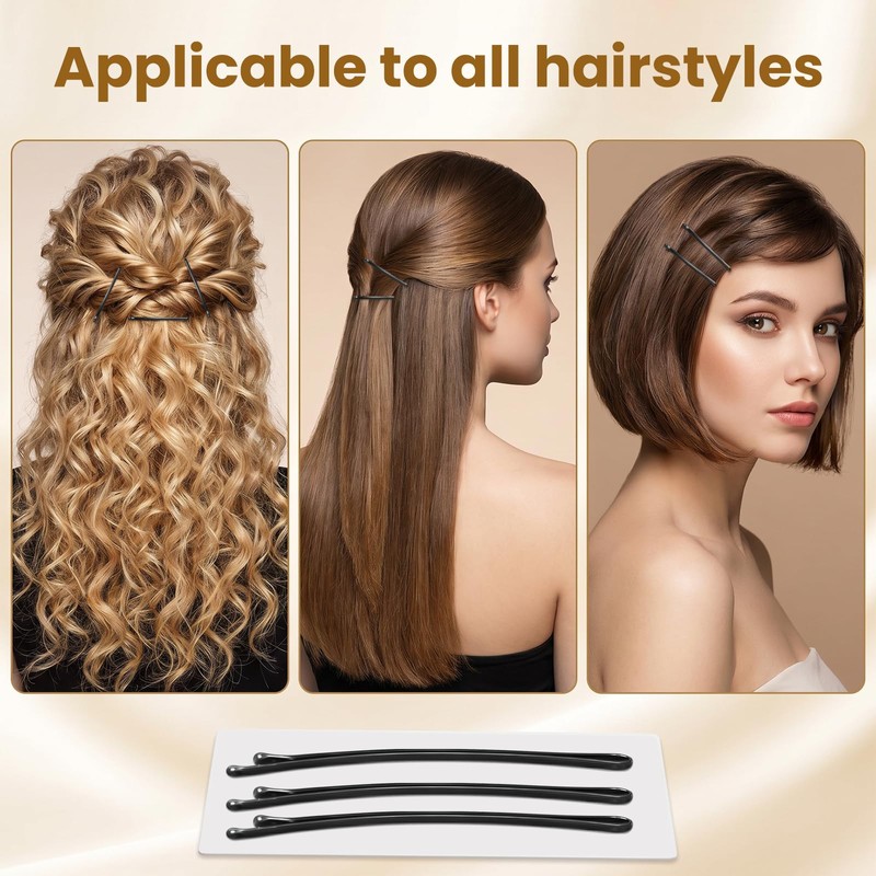 Curved Bobby Pins, with spherical ends, included in a beautiful