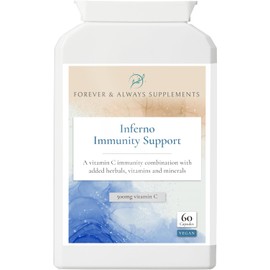 Inferno Immunity Immune System Support Capsules, Vitamin C & Zinc with 19 Vitamins, Minerals, Bacteria Culture & Reishi Mushroom, Vegan, Forever & Always Supplements